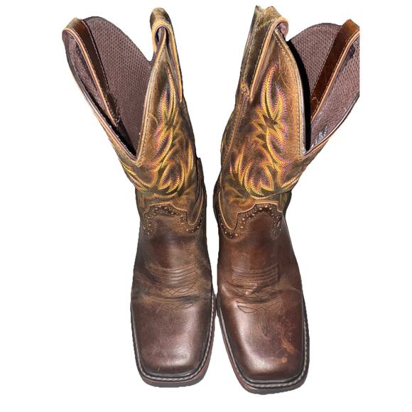 Justin Men’s Pull-On Driller Soft Toe Western Work Boots Brown Size 9EE SRA - Picture 4 of 6